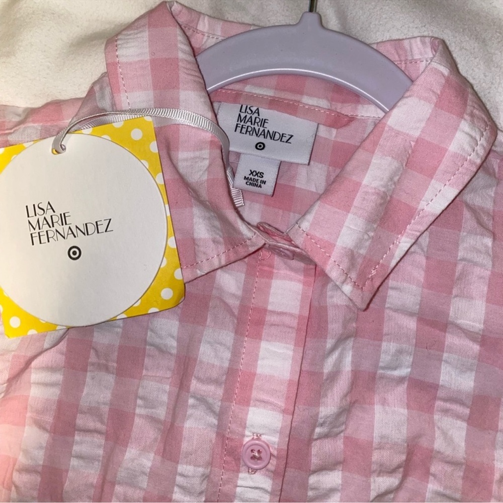 Lisa Marie Fernandez x Target Pink Gingham Women's Dress XXS NWT - Picture 5 of 5